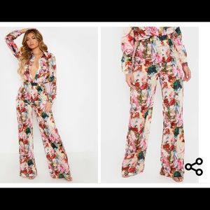 NWT Rose Femme Renaissance Print Wide Leg Pants Size 12